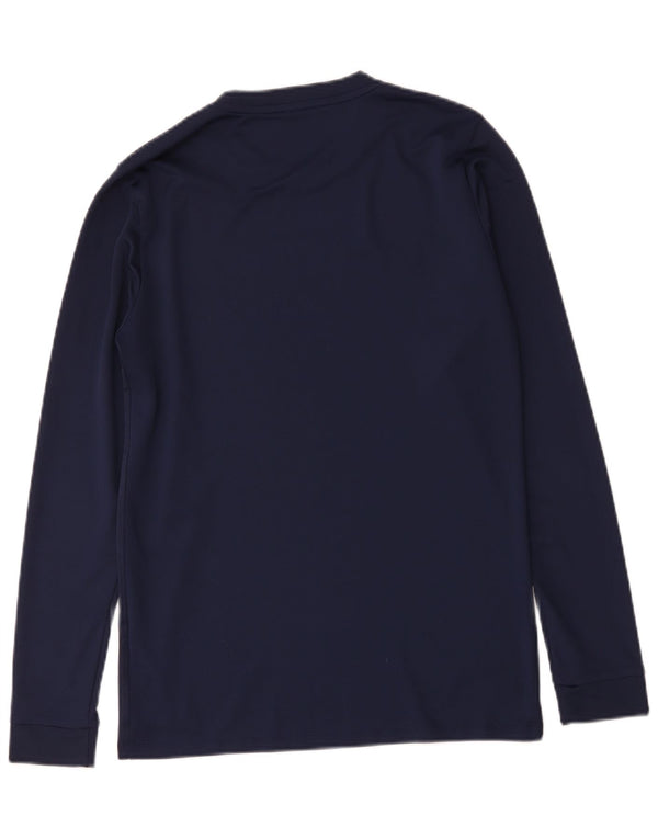 Nike Dri Fit Top da uomo a maniche lunghe in poliestere medio blu navy