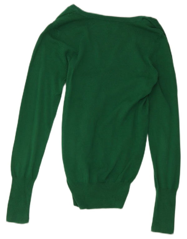 Maglione maglione con scollo a V da donna Zara UK 14 grande verde