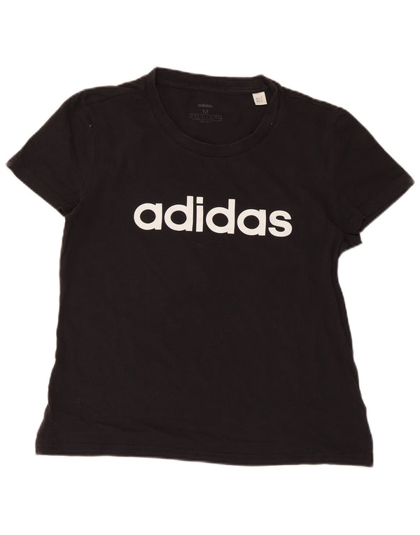 T-shirt grafica Adidas da donna a manica corta Top UK 12 Medium Nero