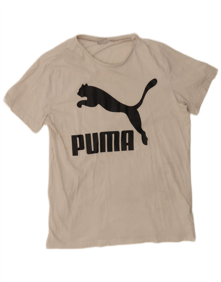 Puma T-shirt grafica da uomo grande in cotone bianco