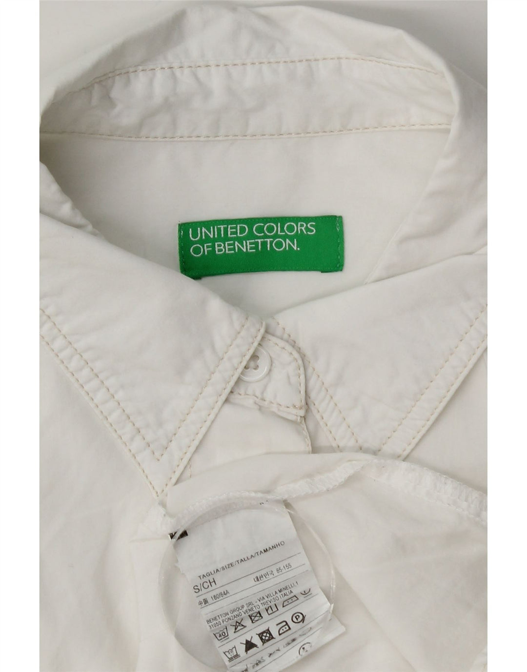 Camicia oversize da donna Benetton UK 10 piccola in cotone bianco