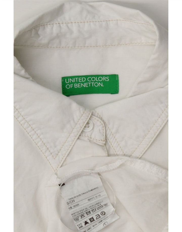 Camicia oversize da donna Benetton UK 10 piccola in cotone bianco