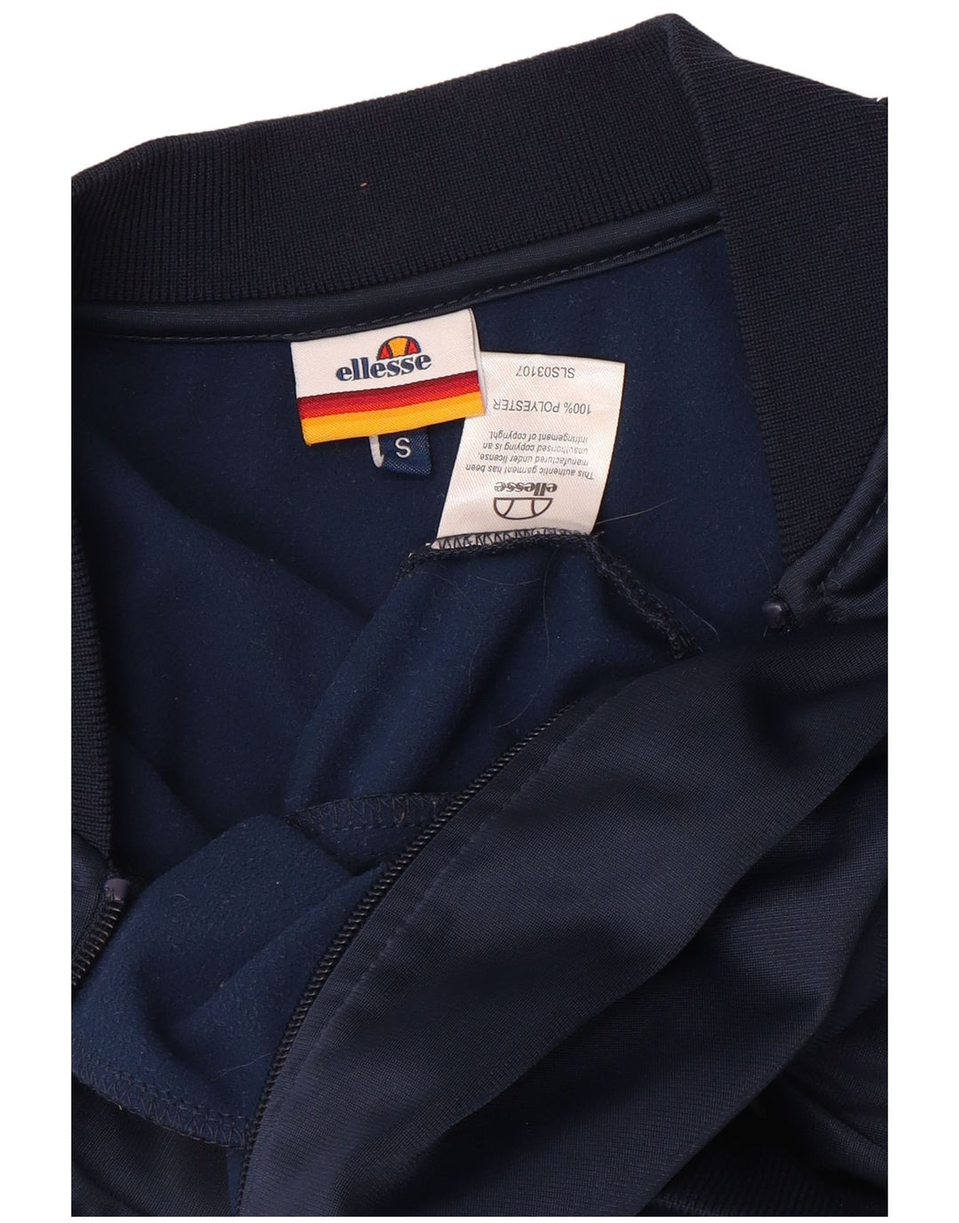 ELLESSE Giacca da tuta grafica da uomo piccola in poliestere blu navy