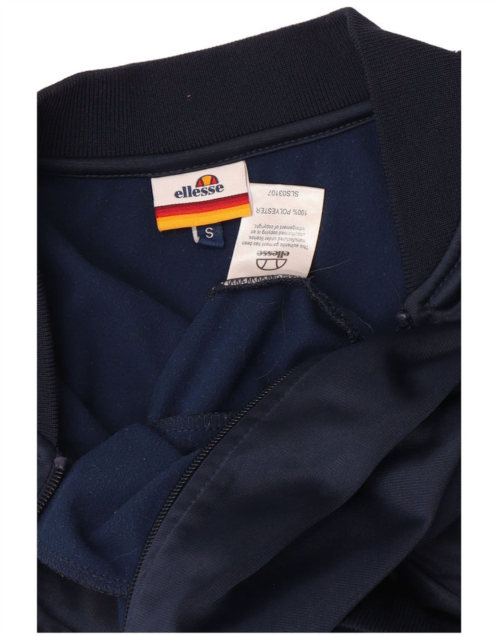 ELLESSE Giacca da tuta grafica da uomo piccola in poliestere blu navy