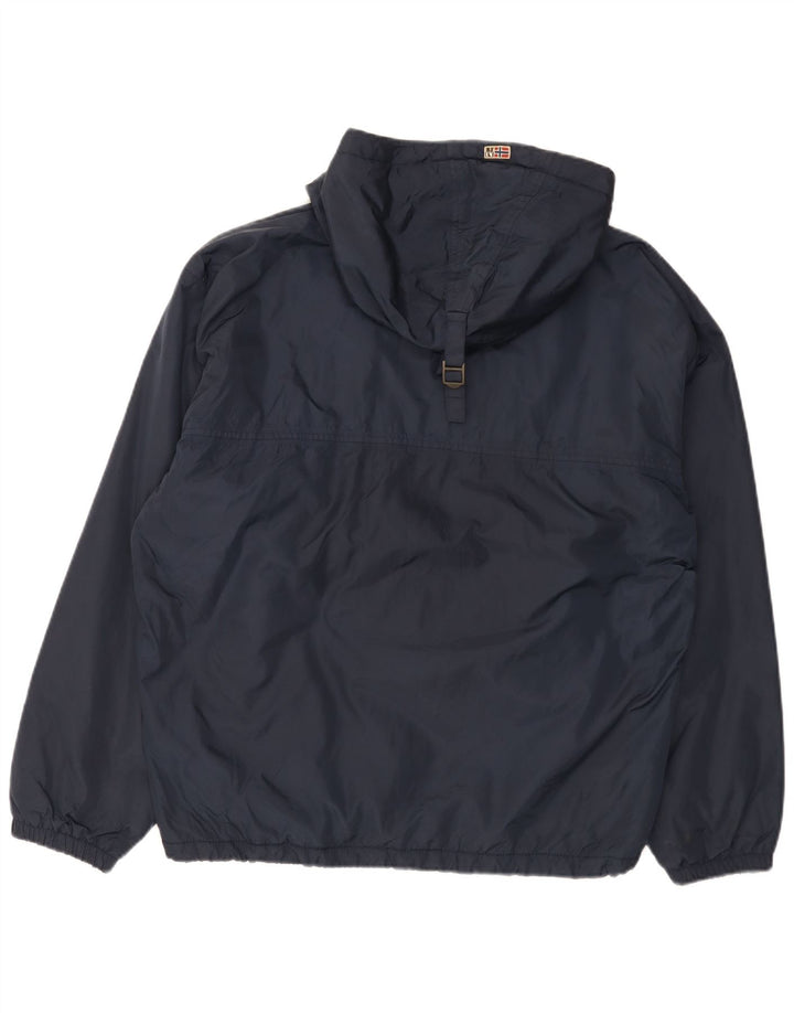Giacca anorak da uomo con grafica geografica Napapijri UK 38 medio blu navy