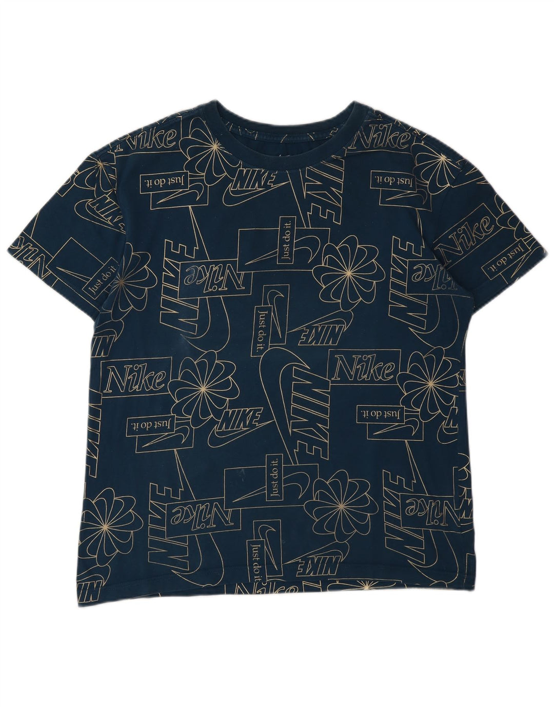 T-shirt grafica da uomo Nike Top Small in cotone blu navy