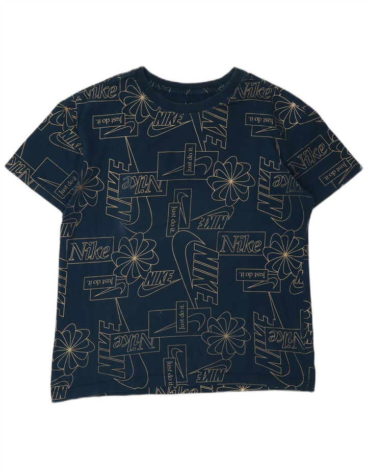 T-shirt grafica da uomo Nike Top Small in cotone blu navy