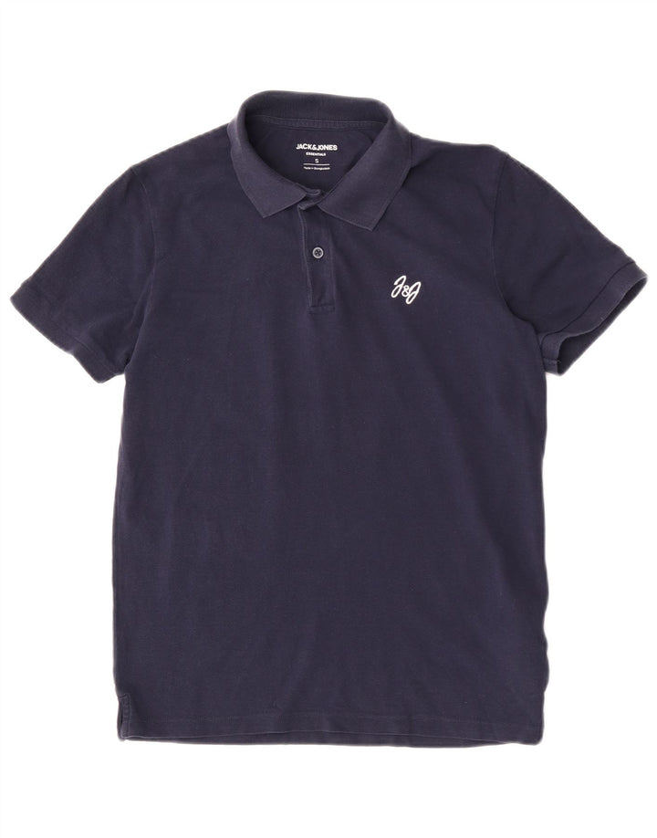 Polo da uomo Jack & Jones piccola in cotone blu navy