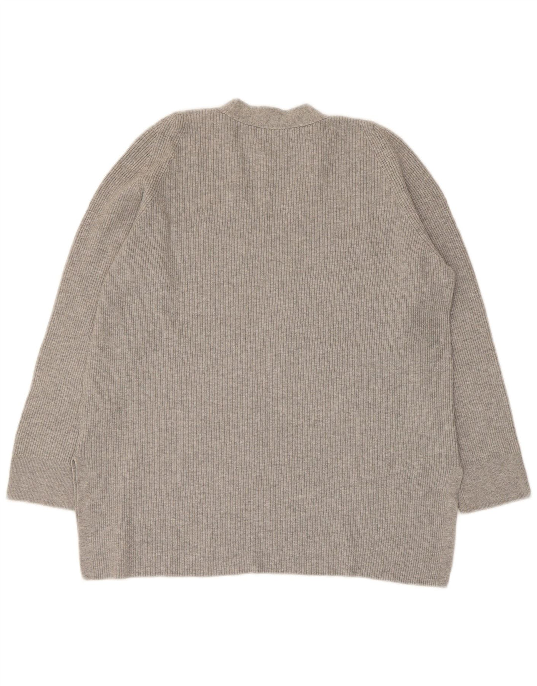 Maglione con scollo a V da donna Marks & Spencer UK 14 Large Viscosa grigia