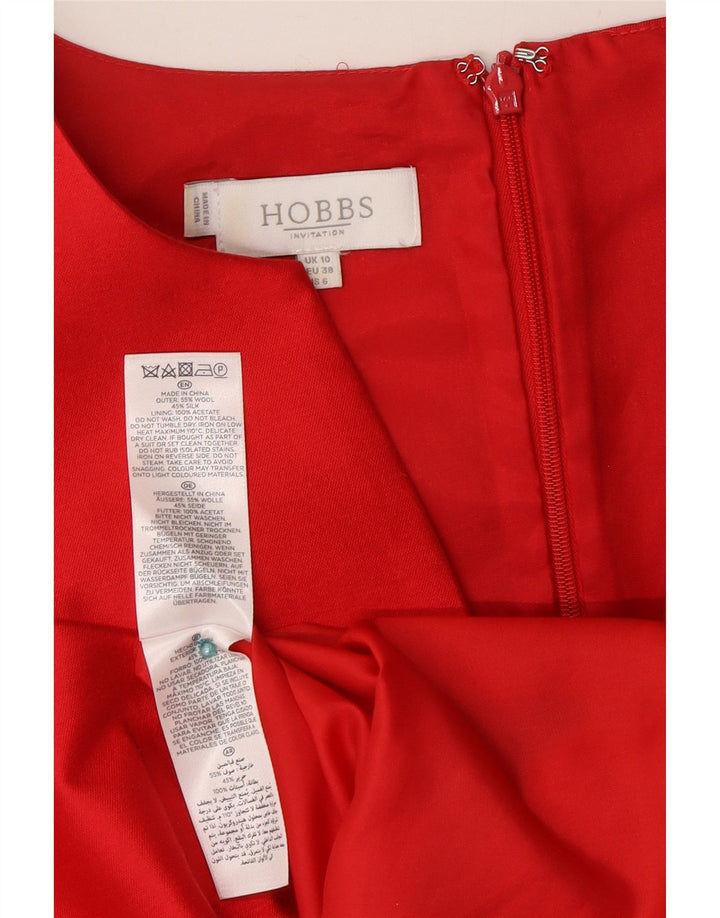 Abito tubino senza maniche da donna Hobbs UK 10 piccolo in lana rossa