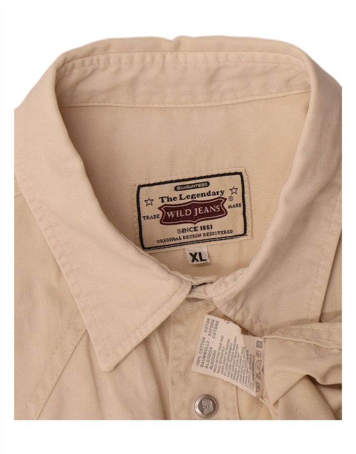 Camicia da uomo VINTAGE XL in cotone beige