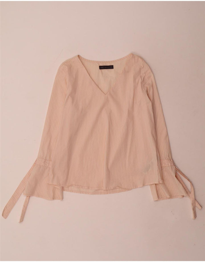 Camicetta a maniche lunghe da donna Marks & Spencer UK 8 piccolo gessato rosa