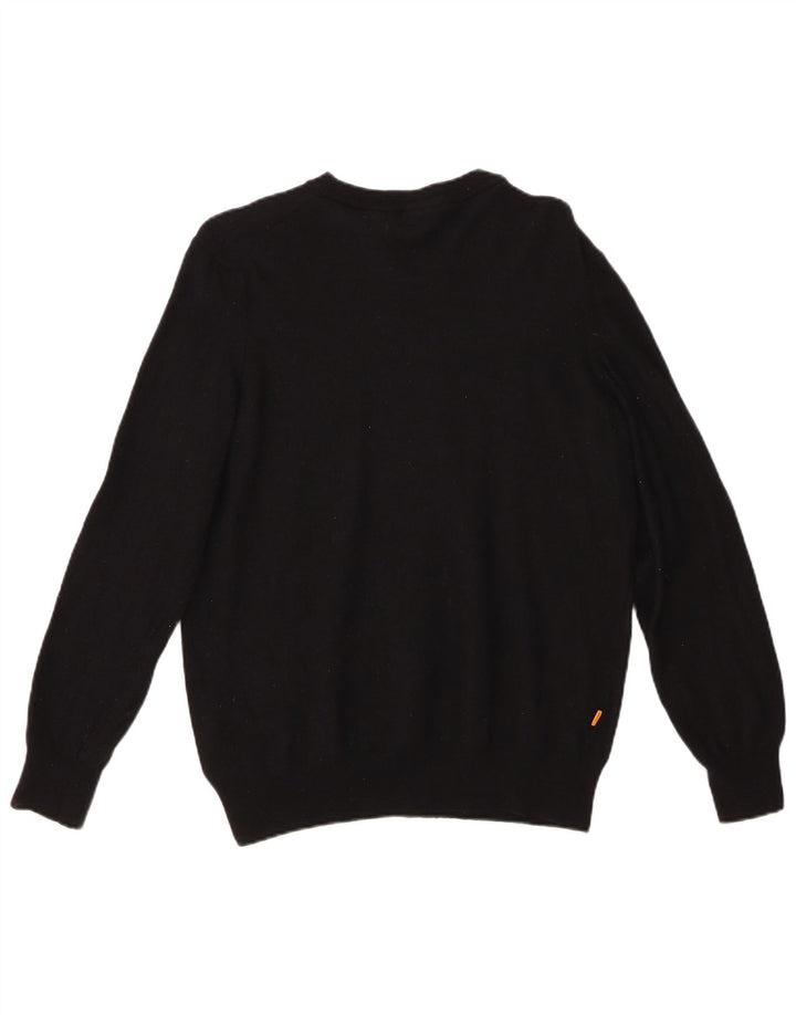 Maglione maglione girocollo da donna TIMBERLAND UK 16 grande lana nera
