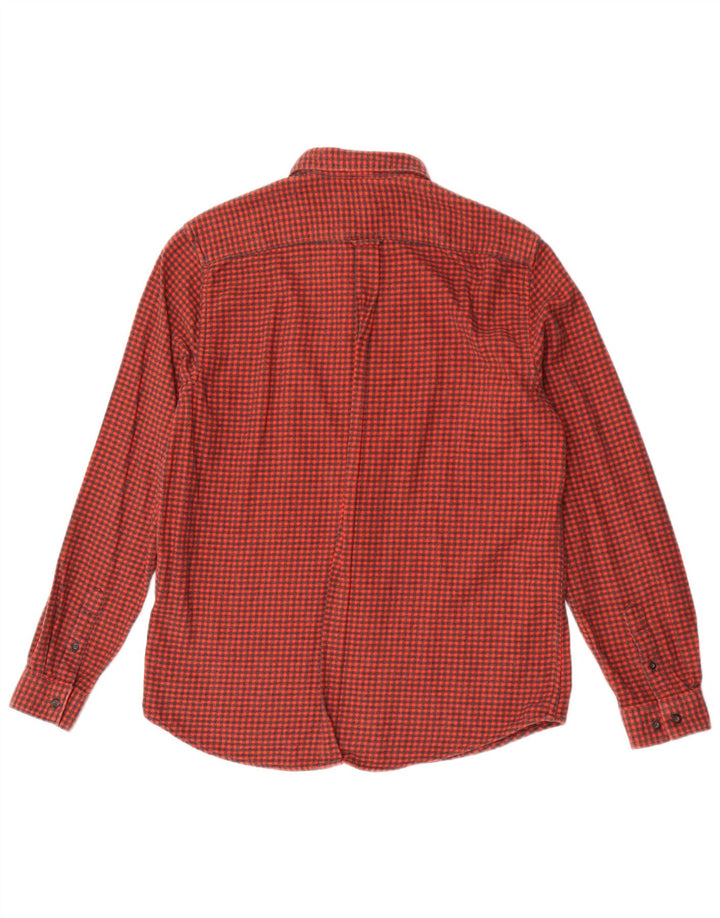 Camicia da uomo in flanella Ben Sherman grande cotone pied de poule rosso