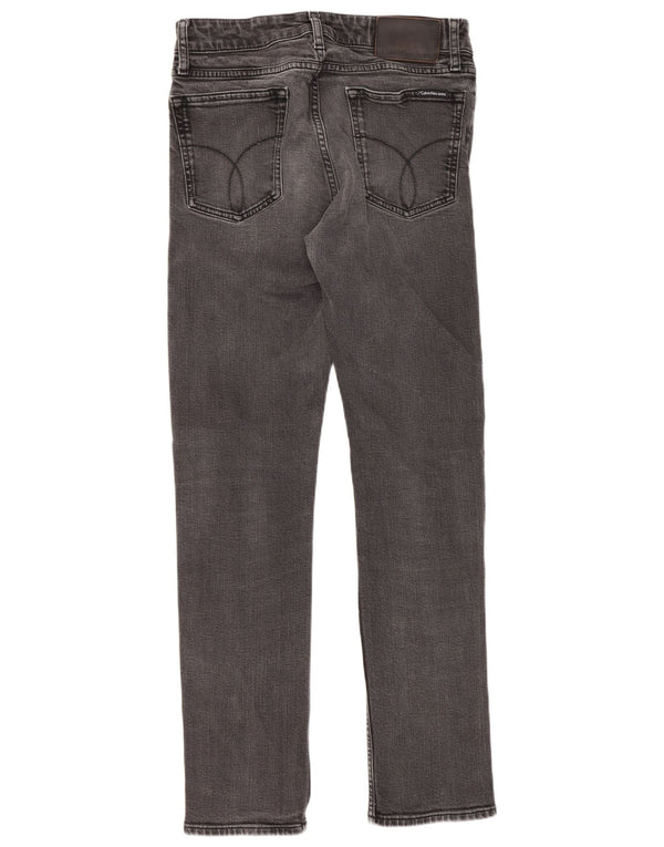 Jeans slim fit slim da donna Calvin Klein W28 L30 cotone grigio