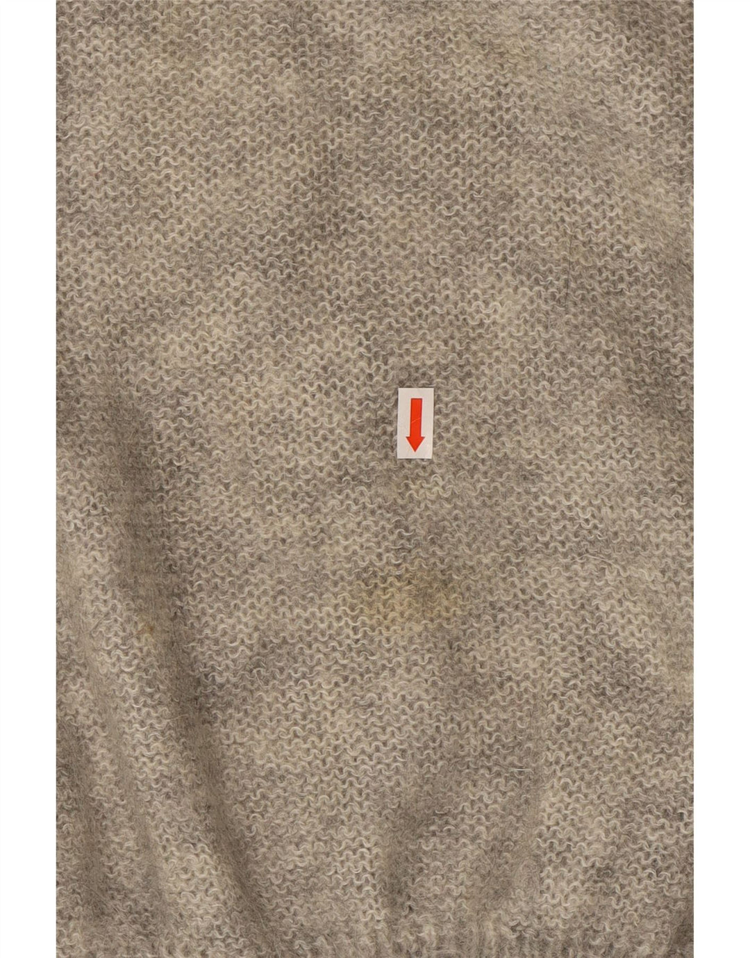 Maglione maglione collo alto da donna VINTAGE UK 18 XL Mohair floreale grigio