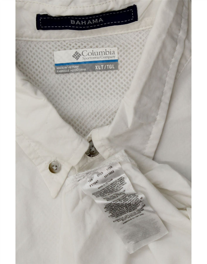 Camicia a maniche corte alta da uomo Columbia XL poliestere bianco