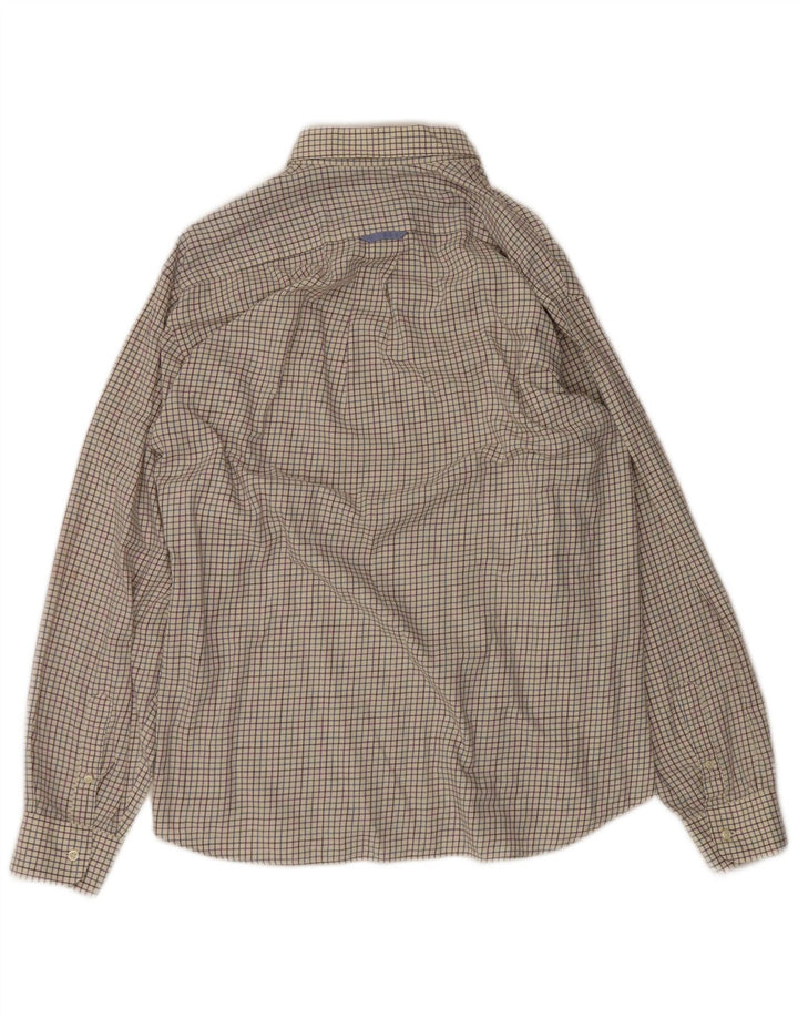 Camicia da uomo Barbour XL in cotone a quadri bianco sporco