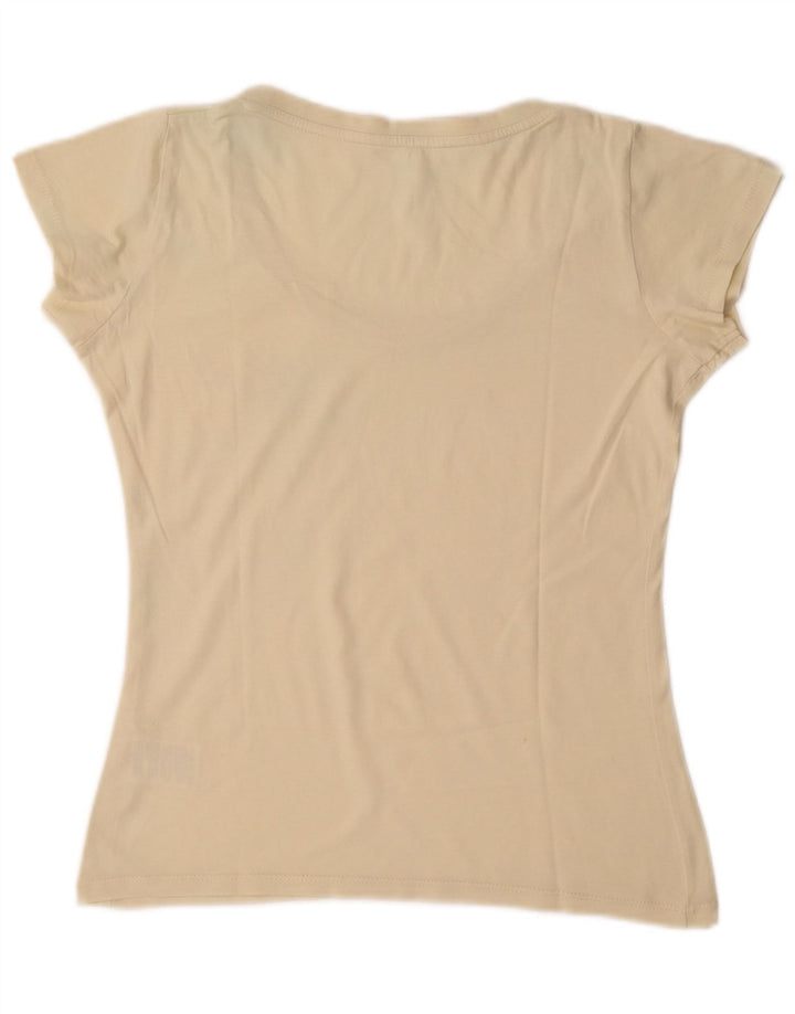 T-shirt da donna Guru Top UK 12 cotone bianco sporco medio