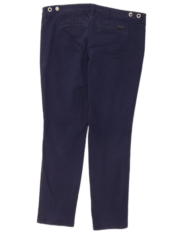 Pantaloni chino slim a vita bassa da donna Guess W31 L27 cotone blu navy