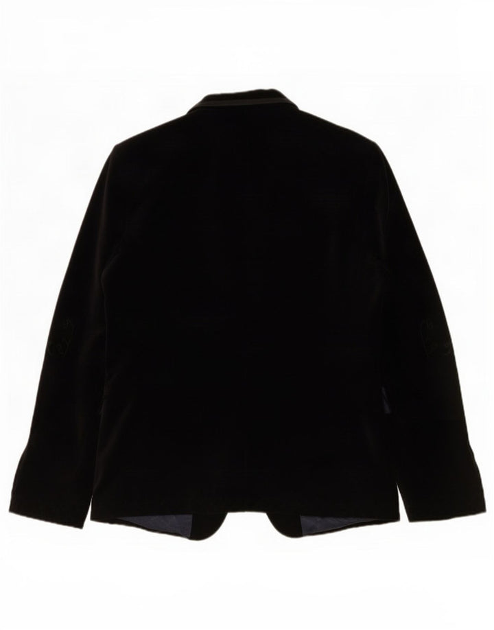Giacca blazer in velluto da uomo a 1 bottone Zara EU 50 cotone nero medio