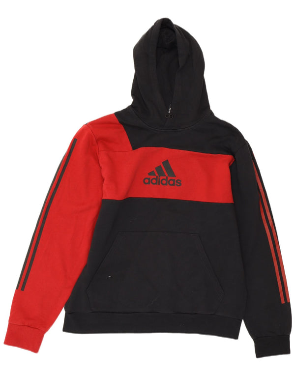 Felpa con cappuccio grafica da uomo ADIDAS XL in cotone color block nero