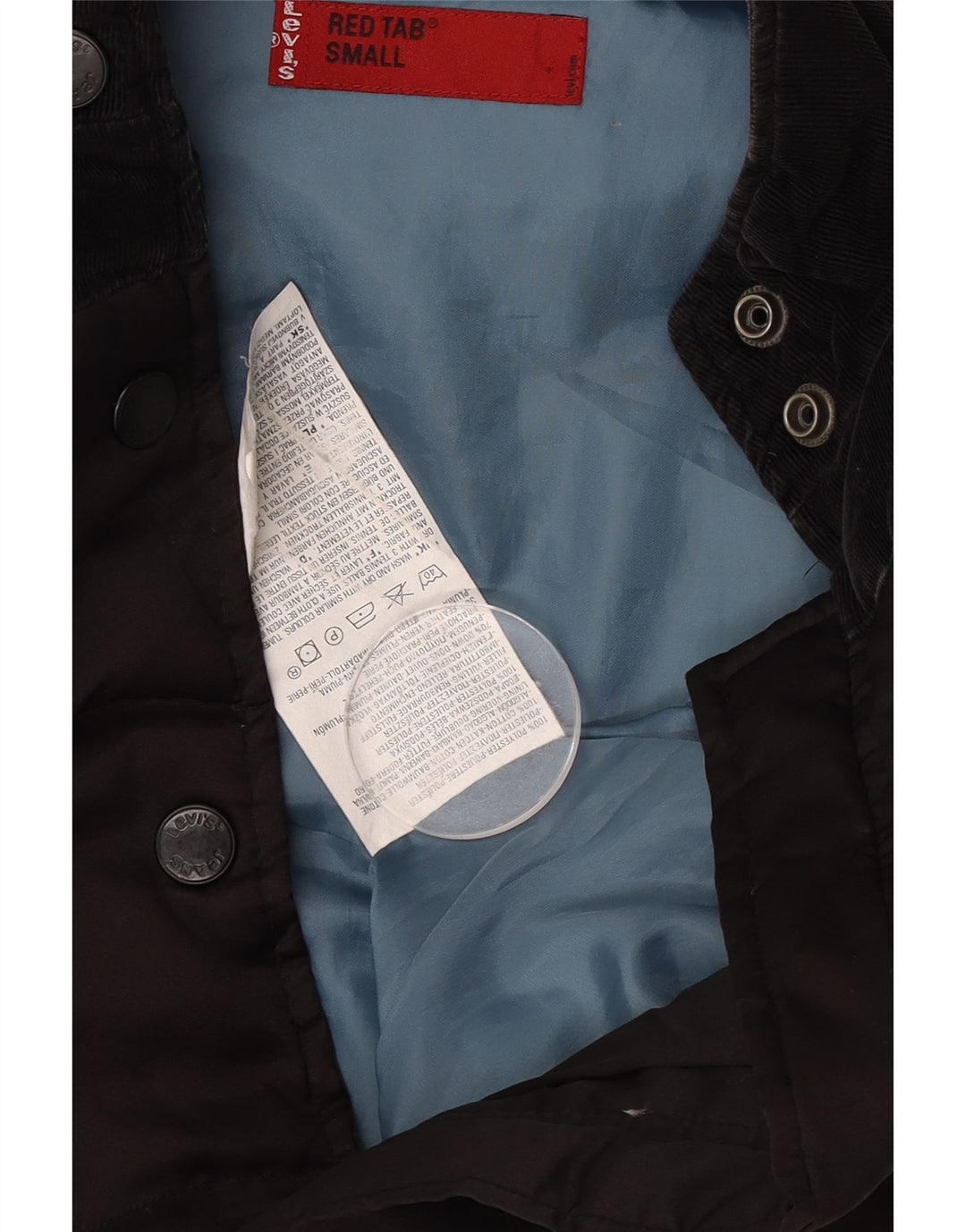Gilet imbottito corto da donna Levi's UK 10 piccolo poliestere nero