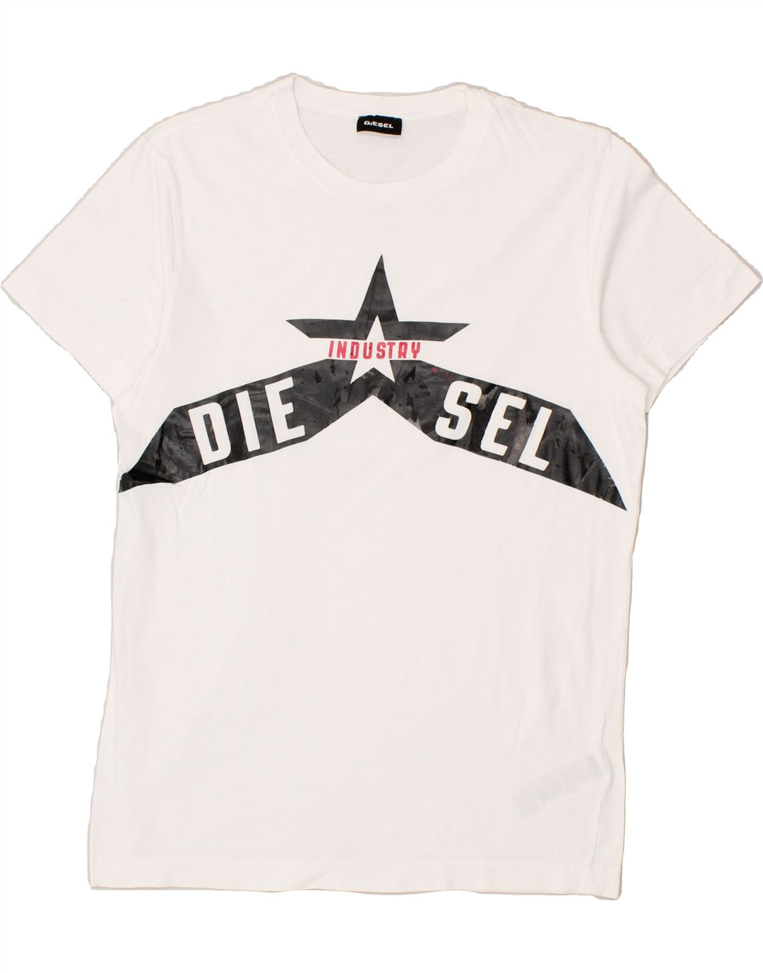 DIESEL T-shirt grafica per ragazzi 13-14 anni in cotone bianco