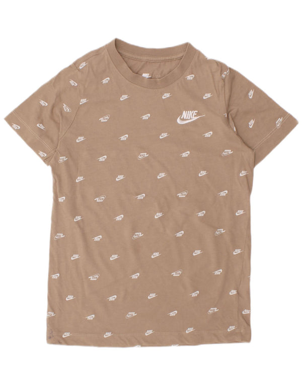 T-shirt grafica Nike da ragazzo, 8-9 anni, piccola, in cotone beige