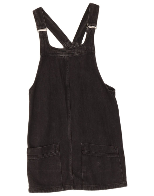 Topshop Abito salopette in denim da donna UK 8 piccolo cotone nero