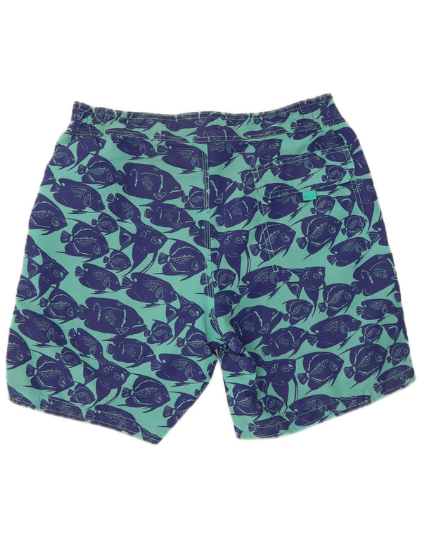 Pantaloncini da bagno Boden da uomo con motivo astratto, poliestere blu medio