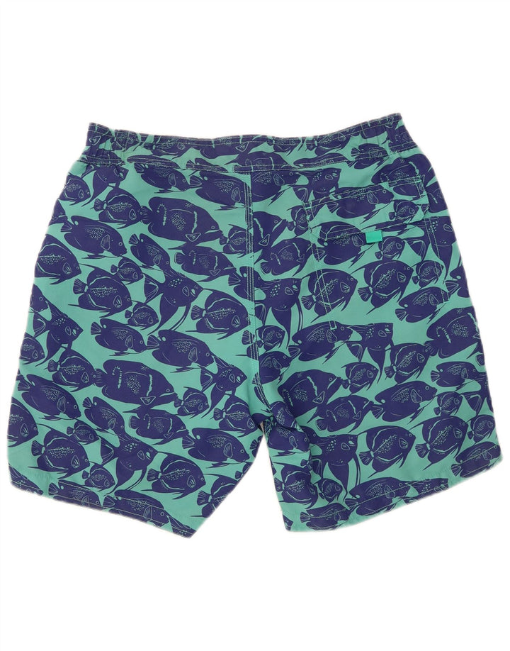 Pantaloncini da bagno Boden da uomo con motivo astratto, poliestere blu medio