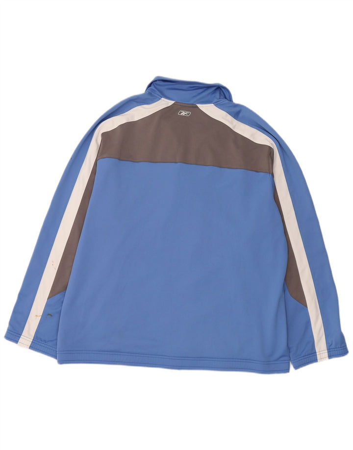 Giacca da ginnastica Reebok da uomo con vestibilità regolare, XL, in poliestere color block blu