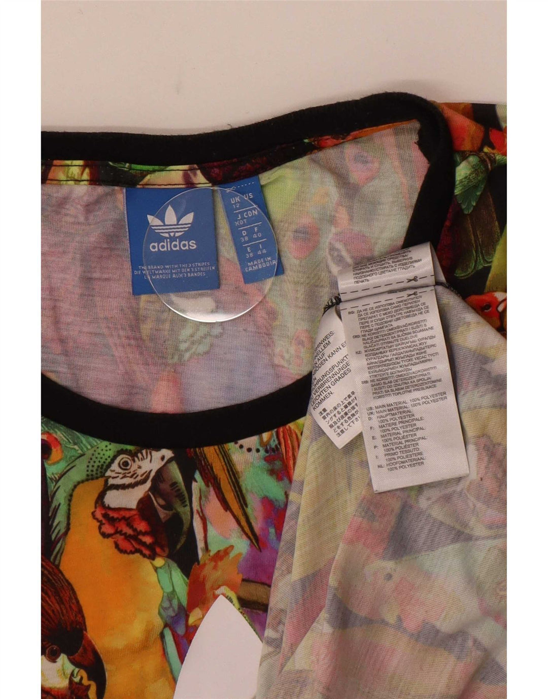 Maglietta grafica da donna Adidas Top UK 12 media multicolore tropicale