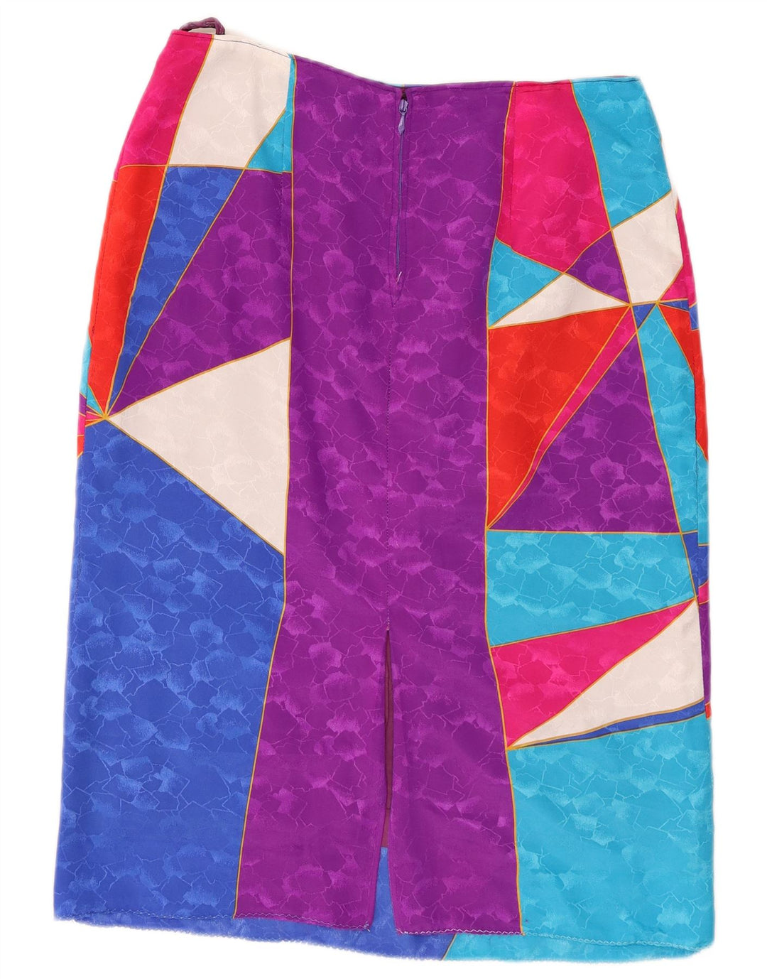 Gonna dritta da donna vintage W30 media multicolore geometrica