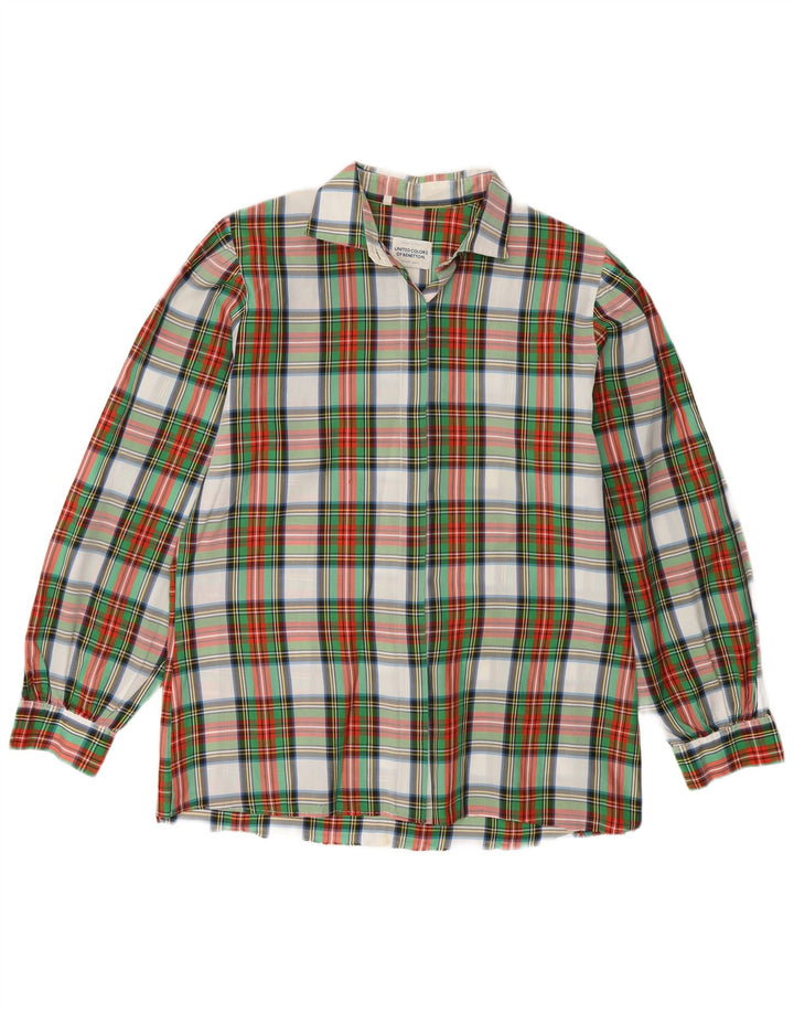 Camicia da donna Benetton IT 46 Grande plaid multicolore in polietilene