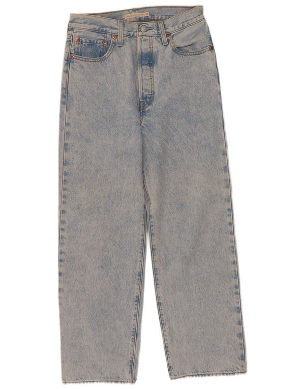 Jeans dritti lavaggio acido a vita alta Levi's Ribcage da donna W27 L26 Blu