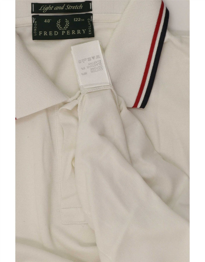 Polo da uomo Fred Perry in cotone a righe grandi bianche