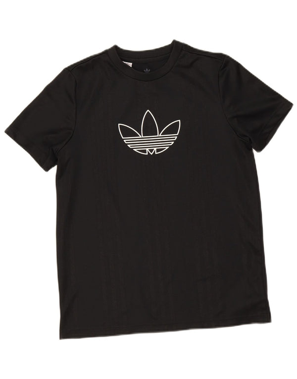 T-shirt grafica da ragazzo Adidas Top 12-13 anni in poliestere nero