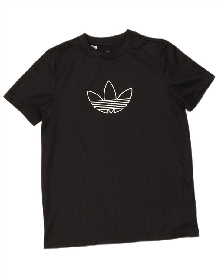 T-shirt grafica da ragazzo Adidas Top 12-13 anni in poliestere nero