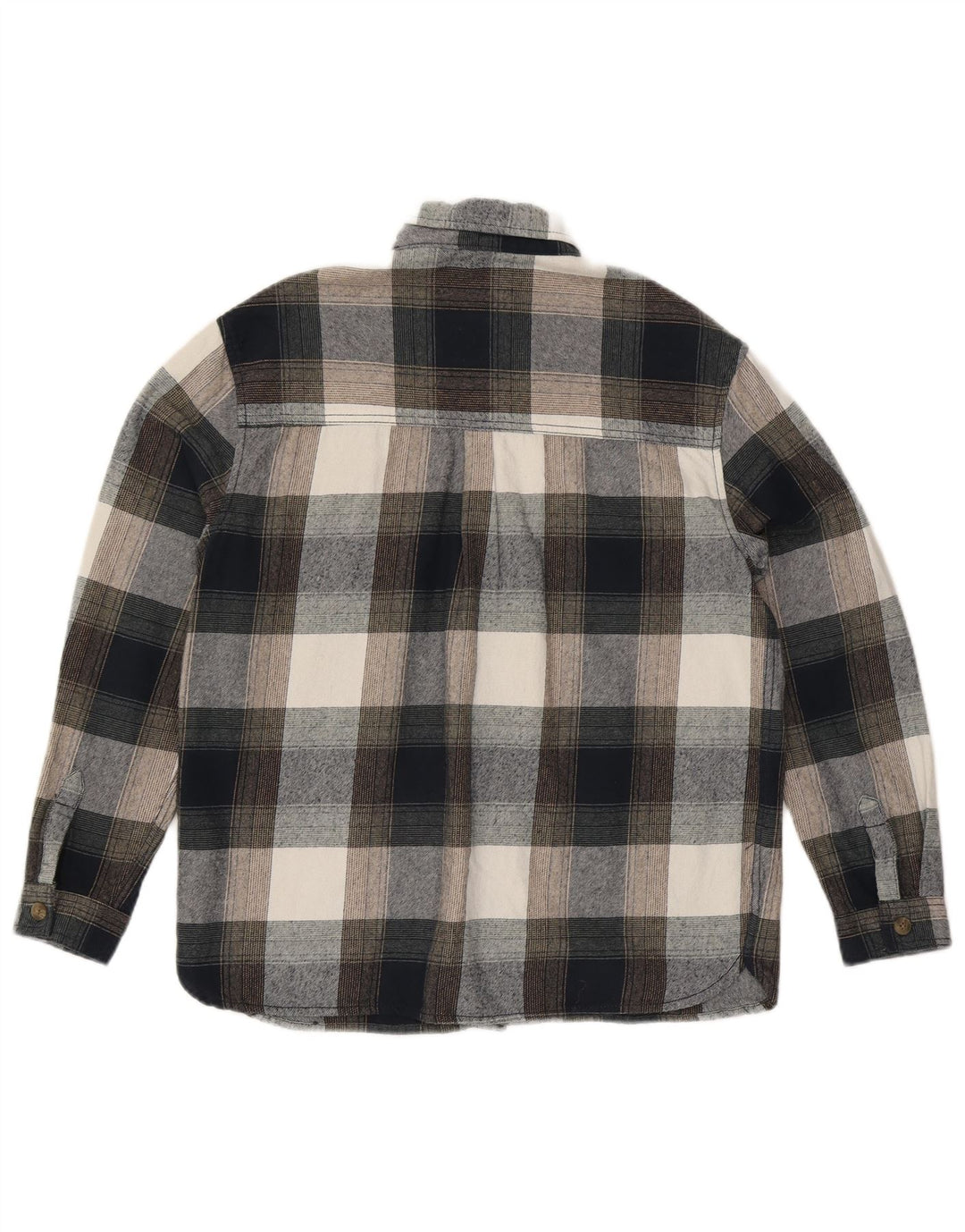 Camicia di flanella oversize da donna Fat Face UK 10 Piccolo cotone a quadri grigi