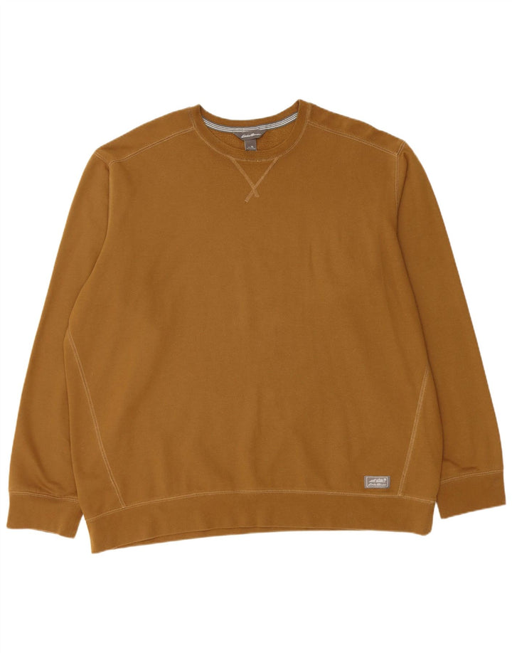 EDDIE BAUER Felpa da uomo Maglione XL Marrone Cotone