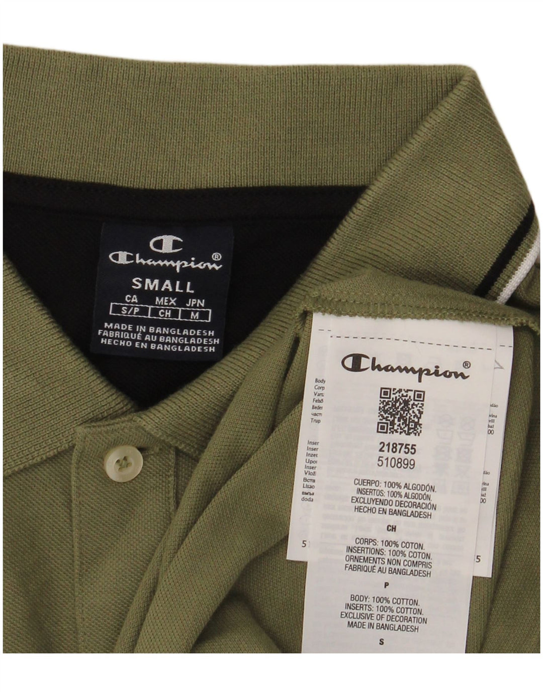 Polo da uomo Champion piccola in cotone kaki