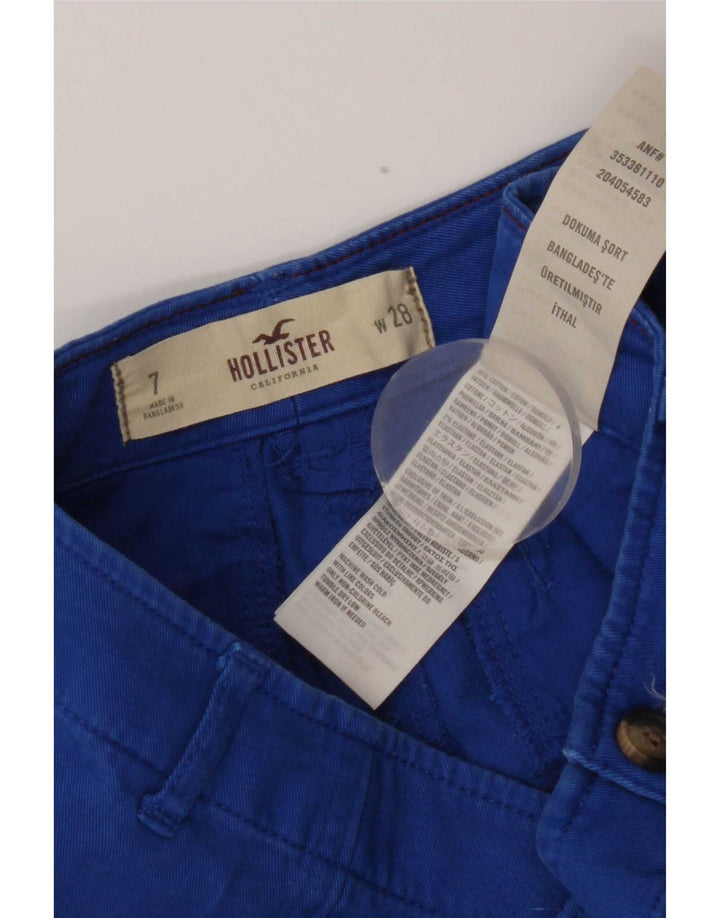 Pantaloni caldi Hollister da donna US 7 medi W28 cotone blu