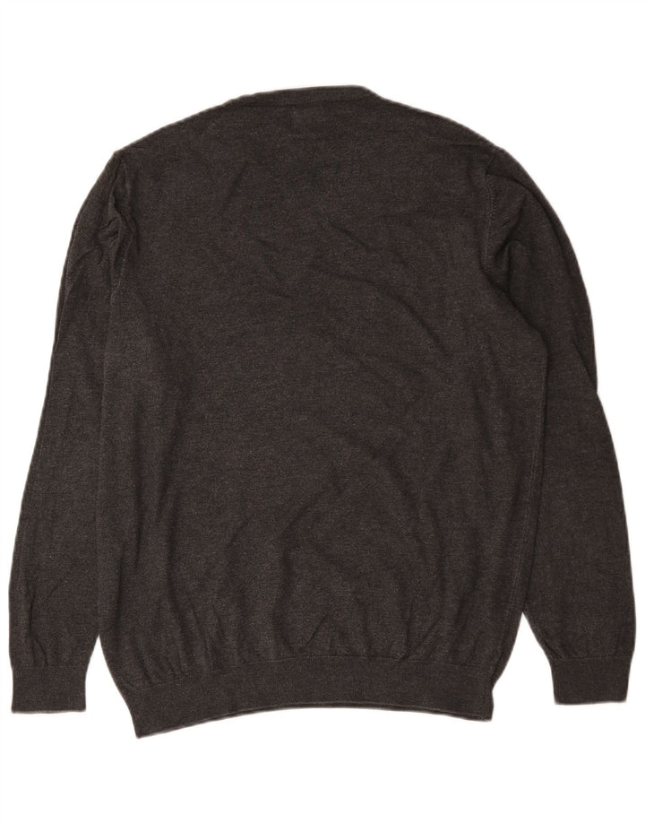 Maglione maglione girocollo da donna Zara UK 14 Viscosa screziata grigio medio