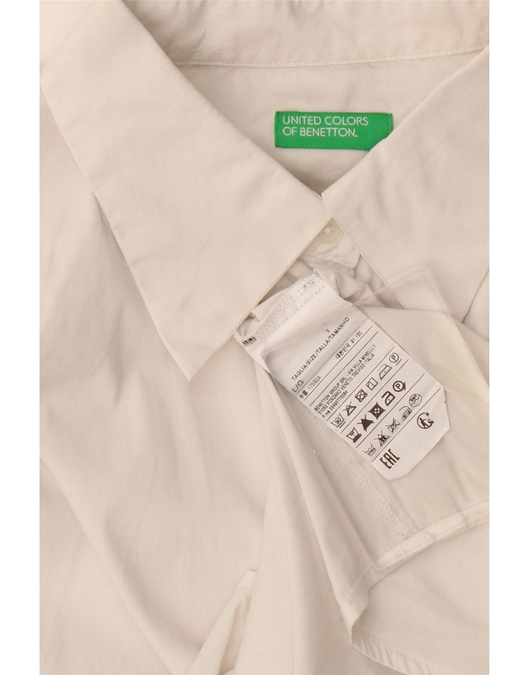 Camicia da donna Benetton UK 16 grande cotone bianco