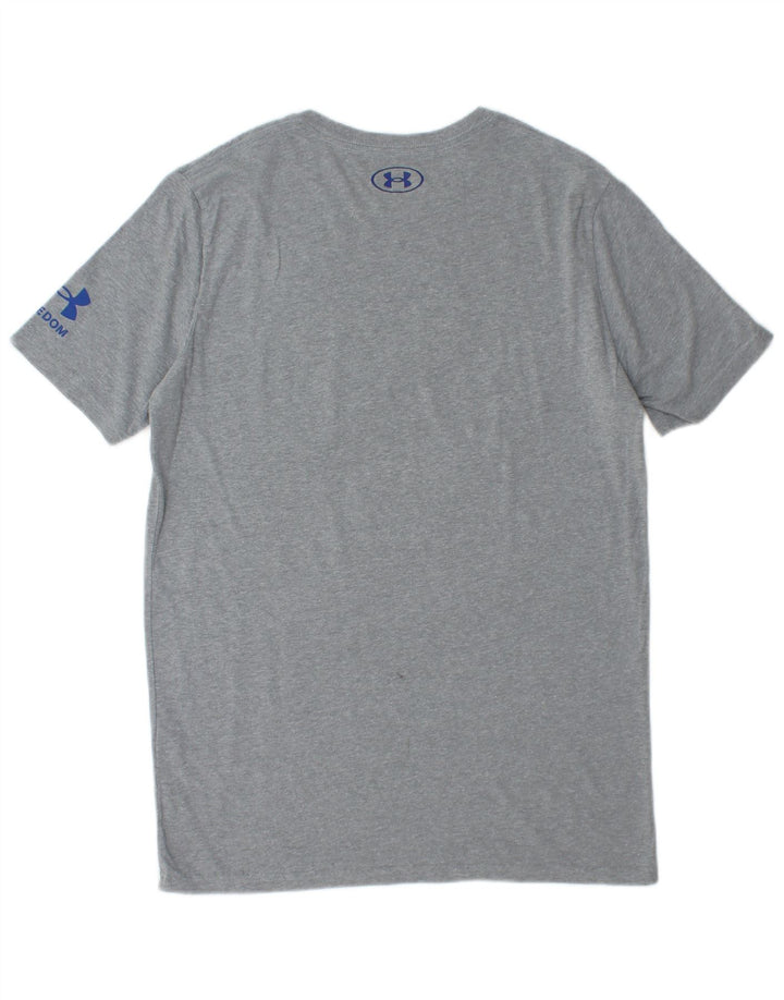 T-shirt grafica da uomo Under Armour Top in cotone chiazzato grigio piccolo