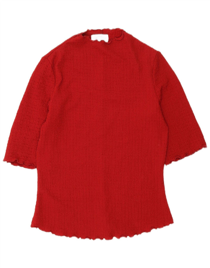 E ALTRE STORIE Top da donna manica 3/4 UK 10 piccolo poliestere rosso