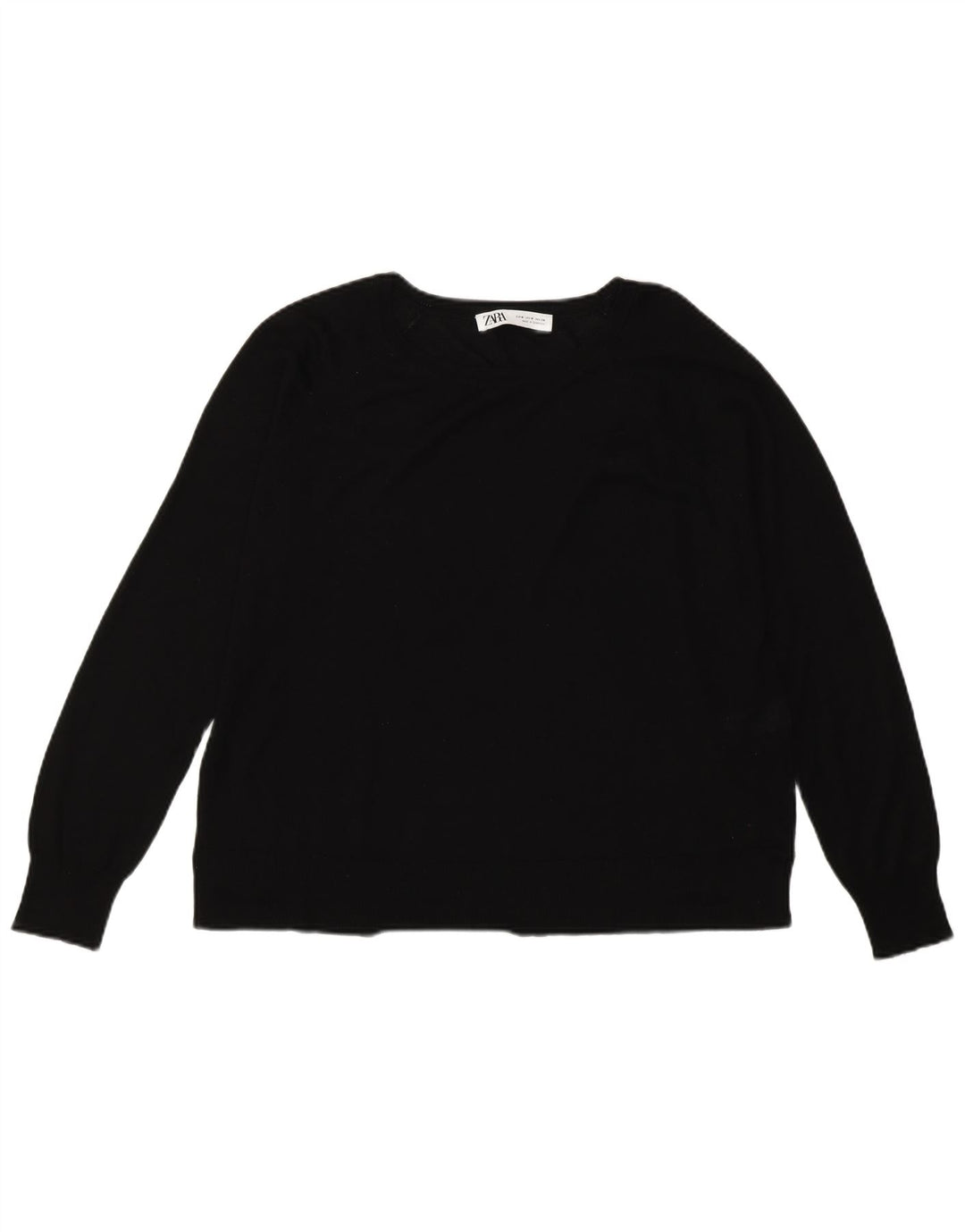 Maglione Zara da donna con scollo a barca UK 14 viscosa nera media
