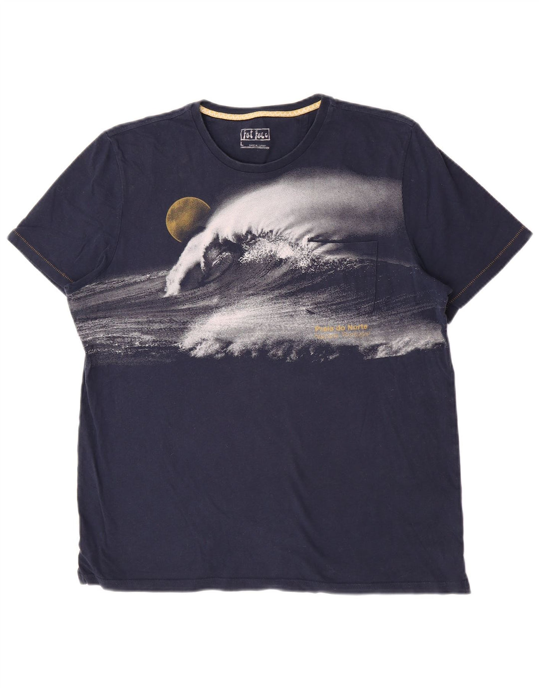 T-shirt grafica da uomo Fat Face Top grande in cotone blu navy